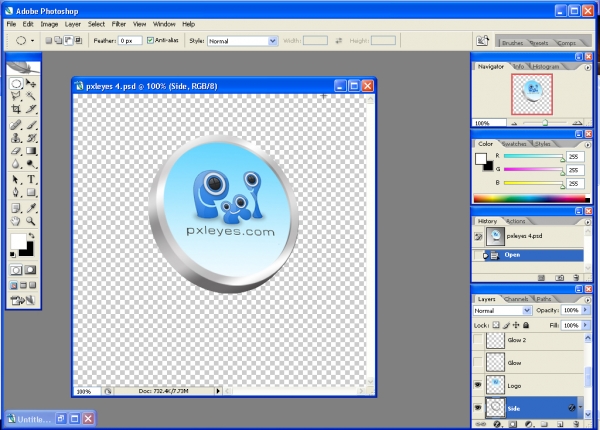 Creation of 3D pxleyes.com Icon: Step 5